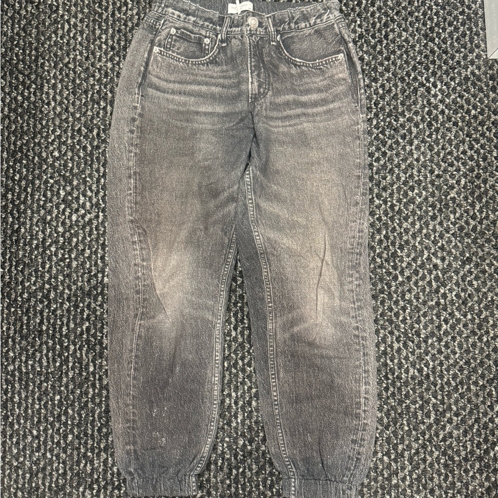 Rag & Bone Faded Black Ankle Jeans